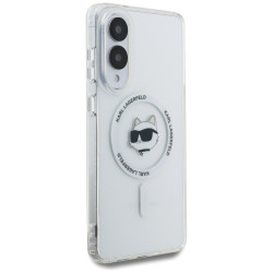 Karl Lagerfeld Button Choupette Head Printed Logo MagSafe Case for Samsung Galaxy S25 Edge / white