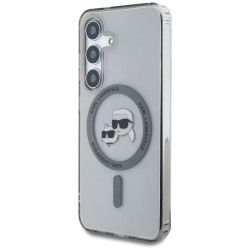 Case Karl Lagerfeld Button Karl & Choupette Heads Printed Logo MagSafe for Samsung Galaxy S25+ / black