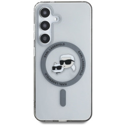 Case Karl Lagerfeld Button Karl & Choupette Heads Printed Logo MagSafe for Samsung Galaxy S25+ / black