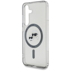 Case Karl Lagerfeld Button Karl & Choupette Heads Printed Logo MagSafe for Samsung Galaxy S25+ / black