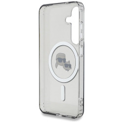 Case Karl Lagerfeld Button Karl & Choupette Heads Printed Logo MagSafe for Samsung Galaxy S25+ / black