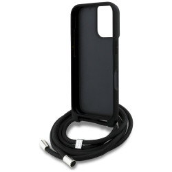 Karl Lagerfeld Crossbody Grained Pattern & Logo MagSafe Case for iPhone 16 / black
