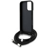 Karl Lagerfeld Crossbody Grained Pattern & Logo MagSafe Case for iPhone 16 / black