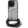 Karl Lagerfeld Crossbody Grained Pattern & Logo Case for iPhone 16 Pro / grey