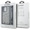 Karl Lagerfeld Crossbody Grained Pattern & Logo Case for iPhone 16 Pro / grey