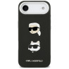 Karl Lagerfeld FW Grained Karl & Choupette Heads Pins & Logo Case for iPhone Air / black