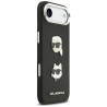 Karl Lagerfeld FW Grained Karl & Choupette Heads Pins & Logo Case for iPhone Air / black