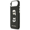 Karl Lagerfeld FW Grained Karl & Choupette Heads Pins & Logo Case for iPhone Air / black