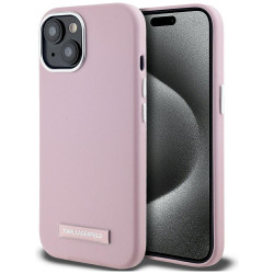 Case Karl Lagerfeld FW Metal Plate MagSafe for iPhone 15 / pink