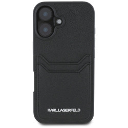 Karl Lagerfeld HC Grained PU Cardslot Metal Elong for iPhone 16 / black