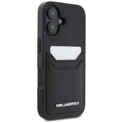 Karl Lagerfeld HC Grained PU Cardslot Metal Elong for iPhone 16 / black