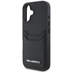 Karl Lagerfeld HC Grained PU Cardslot Metal Elong for iPhone 16 / black