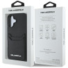 Karl Lagerfeld HC Grained PU Cardslot Metal Elong for iPhone 16 / black