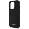 Karl Lagerfeld HC Grained PU Cardslot Metal Elong Case for iPhone 16 Pro / black