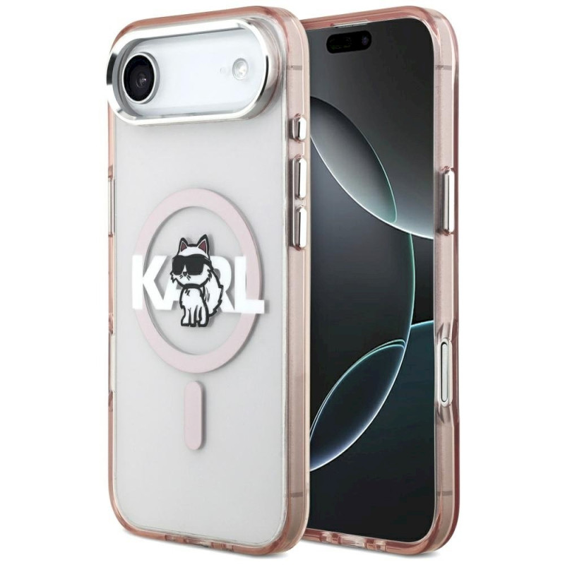 Karl Lagerfeld IML Choupette Sketch Logo MagSafe Case for iPhone Air / Pink