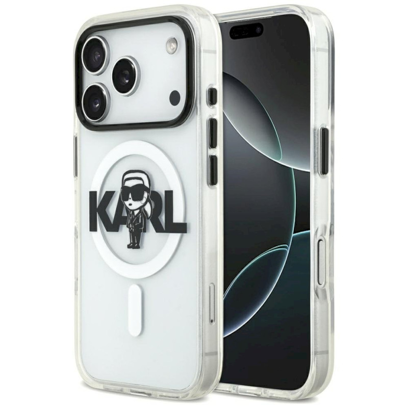 Karl Lagerfeld IML Karl Sketch Logo MagSafe Case for iPhone 17 Pro / clear