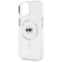 Karl Lagerfeld IML Metal Karl Head MagSafe Case for iPhone 15 / white