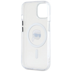 Karl Lagerfeld IML Metal Karl Head MagSafe Case for iPhone 15 Plus / white
