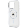 Karl Lagerfeld IML Metal Karl Head MagSafe Case for iPhone 15 Pro / white