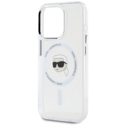 Karl Lagerfeld IML Metal Karl Head MagSafe Case for iPhone 15 Pro Max / white