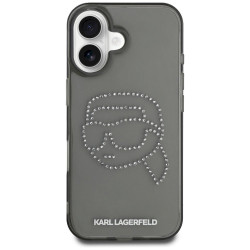 Karl Lagerfeld IML Rhinestones Karl Head Case for iPhone 16 / black
