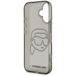 Karl Lagerfeld IML Rhinestones Karl Head Case for iPhone 16 / black