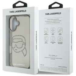 Karl Lagerfeld IML Rhinestones Karl Head Case for iPhone 16 / black