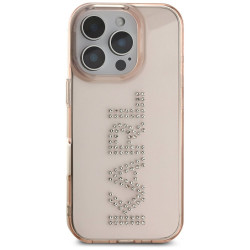 Karl Lagerfeld IML Rhinestones Logo Case for iPhone 16 Pro / pink