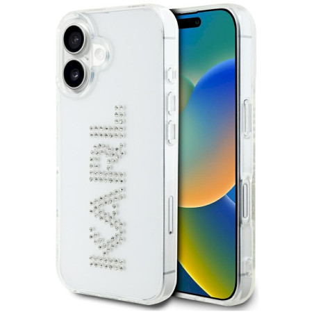 Karl Lagerfeld IML Rhinestones Logo Case for iPhone 16 / transparent