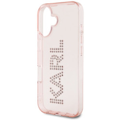Karl Lagerfeld IML Rhinestones Logo Case for iPhone 16 / pink
