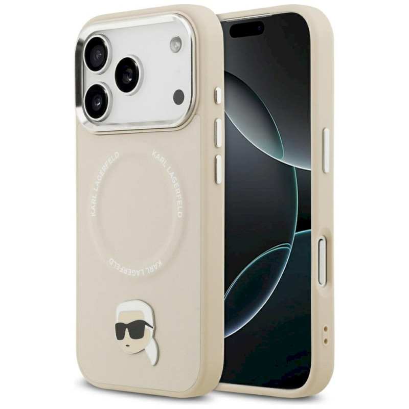 Karl Lagerfeld Karl Pin MagSafe Case for iPhone 17 Pro Max / beige