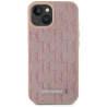 Karl Lagerfeld Leather Monogram Metal Logo MagSafe Case for iPhone 15 / pink