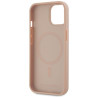 Karl Lagerfeld Leather Monogram Metal Logo MagSafe Case for iPhone 15 / pink