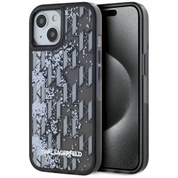 Karl Lagerfeld Liquide Glitter Monogram Gradient Case for iPhone 15 / black