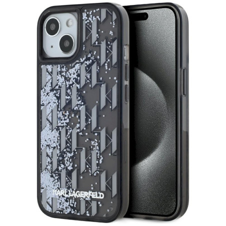 Karl Lagerfeld Liquide Glitter Monogram Gradient Case for iPhone 15 / black