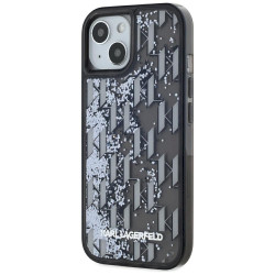 Karl Lagerfeld Liquide Glitter Monogram Gradient Case for iPhone 15 / black