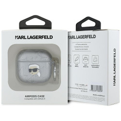 Karl Lagerfeld Monogram Karl Head Case for AirPods 4 / Silver