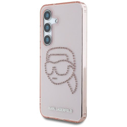 Karl Lagerfeld Rhinestones K. Head Logo Case for Samsung Galaxy S25 / pink