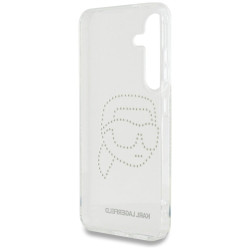 Karl Lagerfeld Rhinestones Karl Head Logo Case for Samsung Galaxy S25 / transparent