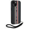 Karl Lagerfeld Saffiano Athleisure Stripes Cord Case for iPhone 15 / red
