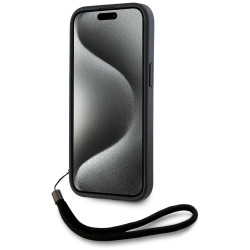 Karl Lagerfeld Saffiano Athleisure Stripes Cord Case for iPhone 15 Pro Max / red