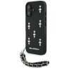 Karl Lagerfeld Saffiano Crystals w/Chain Case for iPhone 16 / black