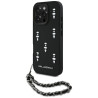 Karl Lagerfeld Saffiano Crystals w/Chain Case for iPhone 16 Pro / black