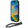 Karl Lagerfeld Saffiano Crystals w/Chain Case for iPhone 16 Pro / black