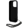 Karl Lagerfeld Saffiano Crystals w/Chain Case for iPhone 16 Pro / black