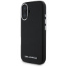 Karl Lagerfeld Saffiano Full Wrapped Elongated Metal Logo MagSafe Case for iPhone 16 / black