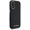 Karl Lagerfeld Saffiano Full Wrapped Elongated Metal Logo MagSafe Case for iPhone 16 / black