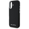Karl Lagerfeld Saffiano Full Wrapped Elongated Metal Logo MagSafe Case for iPhone 16 / black