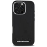 Karl Lagerfeld Saffiano Full Wrapped Elongated Metal Logo MagSafe Case for iPhone 16 Pro / black