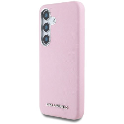 Karl Lagerfeld Saffiano Full Wrapped Elongated Metal Logo MagSafe for Samsung Galaxy S25